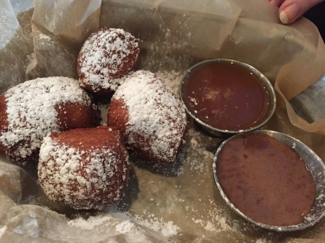 French Quarter Beignets with chicory sauce, salted caramel sauce & powdered sugar - $5.95